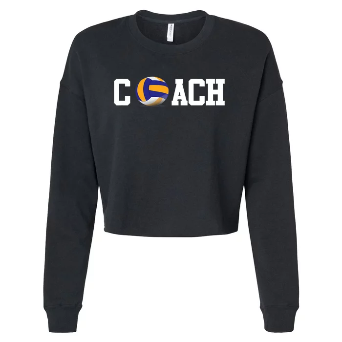 Volleyball Coach Volleyball Ball Sport Gift Cropped Pullover Crew