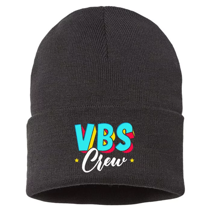 Vbs Crew Vacation Bible School Paint Splatter Christian Sustainable Knit Beanie