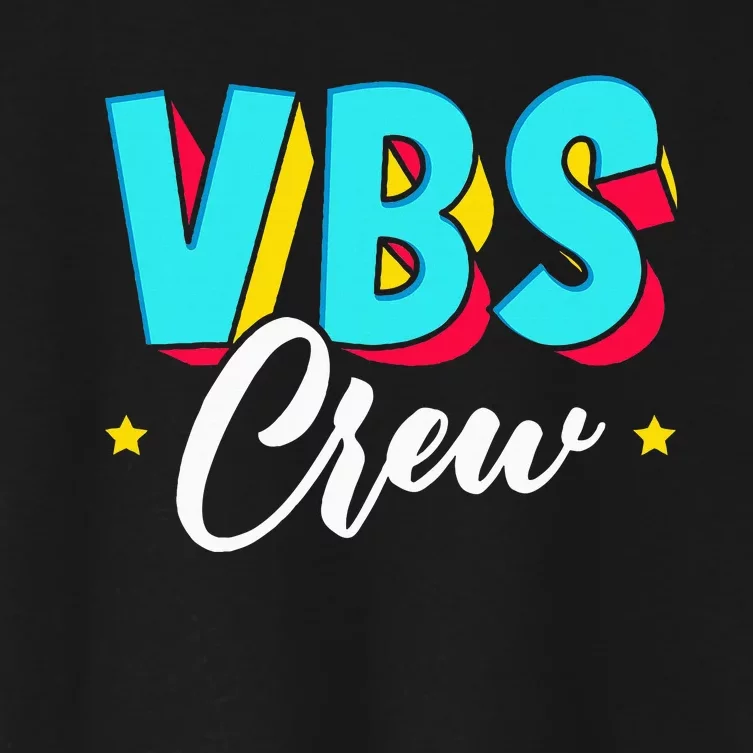 Vbs Crew Vacation Bible School Paint Splatter Christian Women's Crop Top Tee