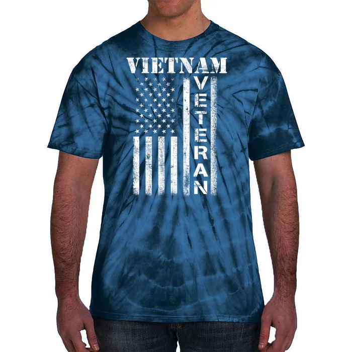 Vietnam Combat Veteran Flag Patriotic Veterans Day Gift Tie-Dye T-Shirt