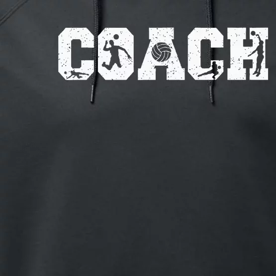 Volleyball Coach Performance Fleece Hoodie