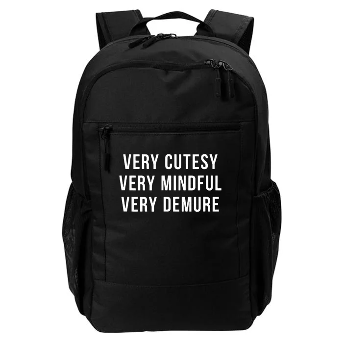 Very Cutesy Very Mindful Very Demure Viral Trend Meme Daily Commute Backpack