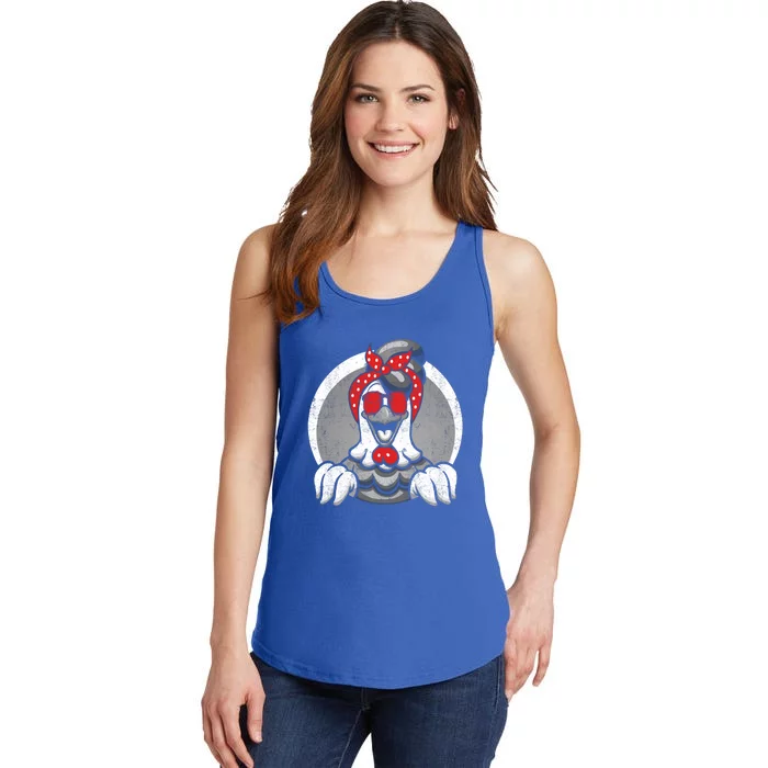 Vintage Chicken With Headband Bandana Funny Hen Gift Ladies Essential Tank