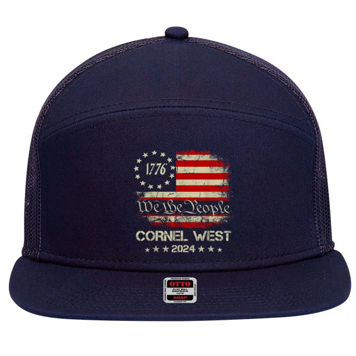 Vote Cornel West For President True West 2024 7 Panel Mesh Trucker Snapback Hat