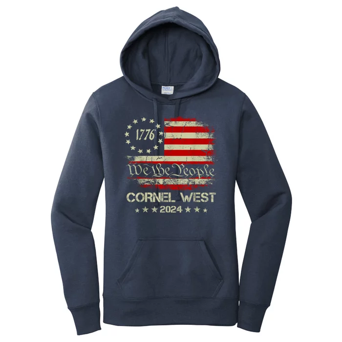 Vote Cornel West For President True West 2024 Women's Pullover Hoodie