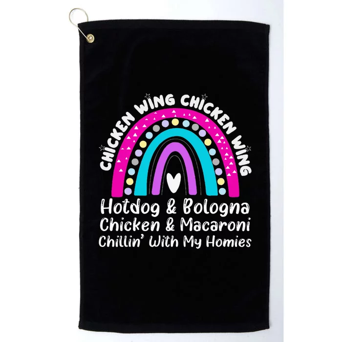 Viral Chicken Wing Chicken Wing Hot Dog Bologna Song Lyric Platinum Collection Golf Towel