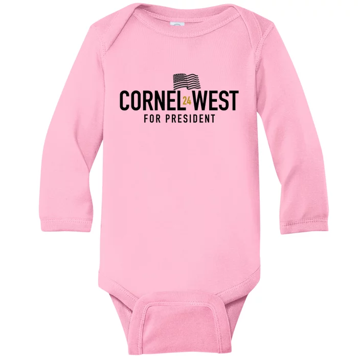 Vote Cornel West For President 2024 Baby Long Sleeve Bodysuit