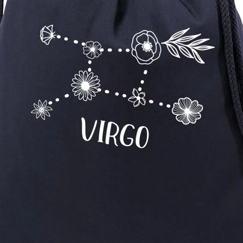 Virgo Constellation Zodiac Floral Cool Gift Drawstring Bag