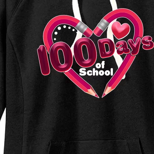 Valentines Day 100 Days Of School Women's Fleece Hoodie