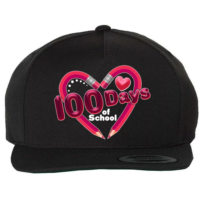 Valentines Day 100 Days Of School Wool Snapback Cap