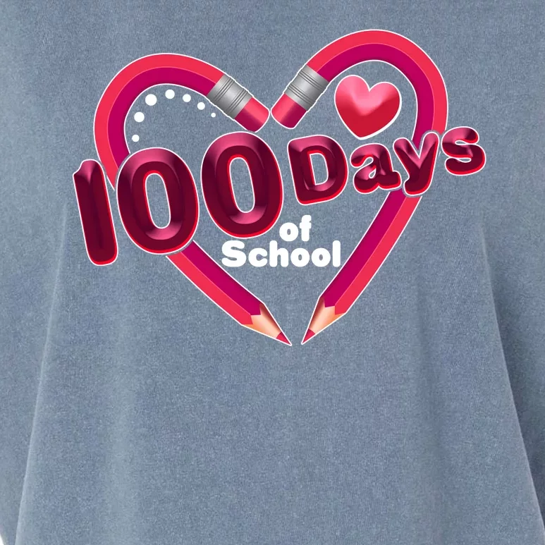 Valentines Day 100 Days Of School Garment-Dyed Women's Muscle Tee