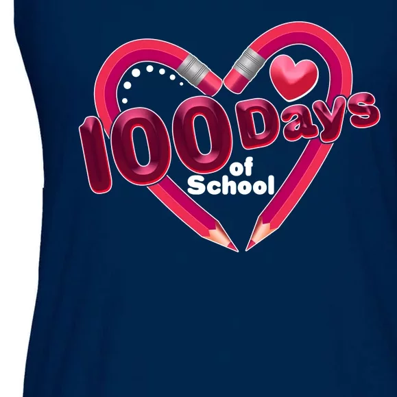 Valentines Day 100 Days Of School Ladies Essential Flowy Tank