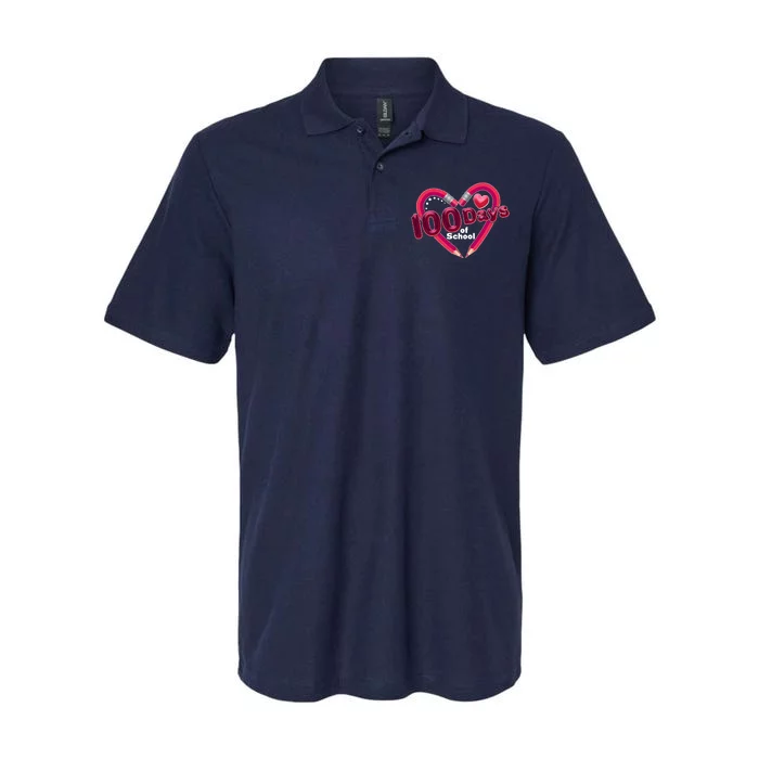 Valentines Day 100 Days Of School Softstyle Adult Sport Polo