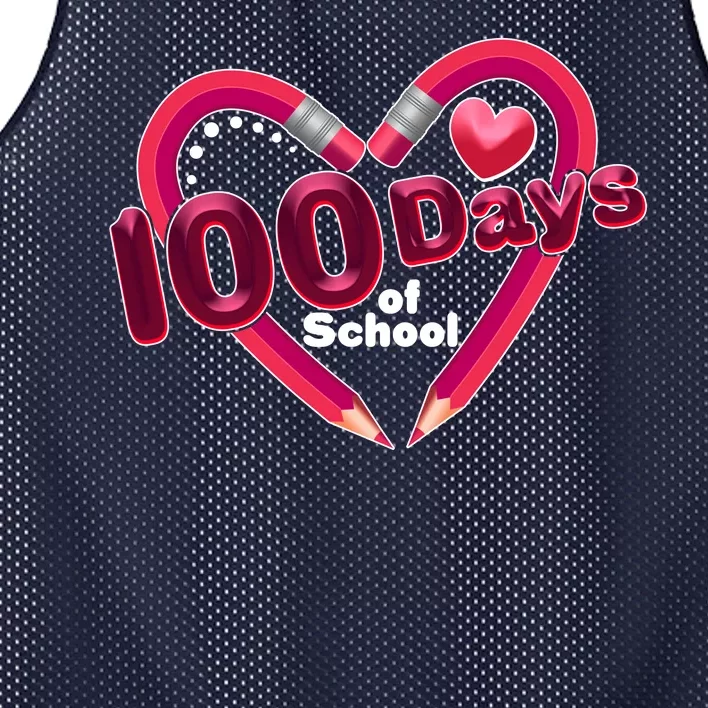 Valentines Day 100 Days Of School Mesh Reversible Basketball Jersey Tank