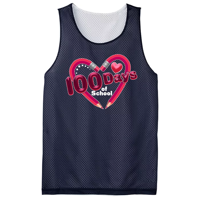 Valentines Day 100 Days Of School Mesh Reversible Basketball Jersey Tank