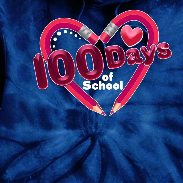 Valentines Day 100 Days Of School Tie Dye Hoodie