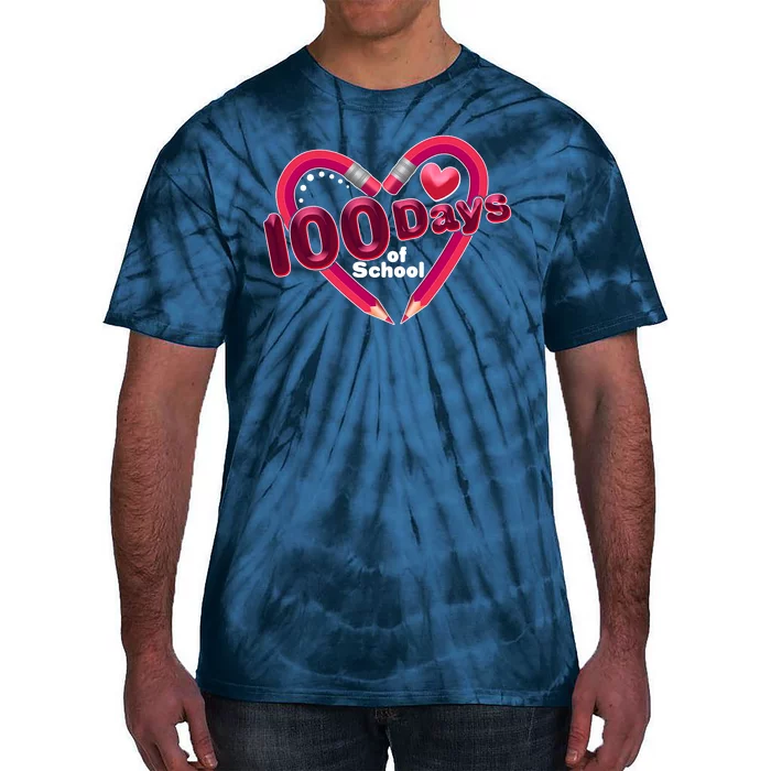 Valentines Day 100 Days Of School Tie-Dye T-Shirt