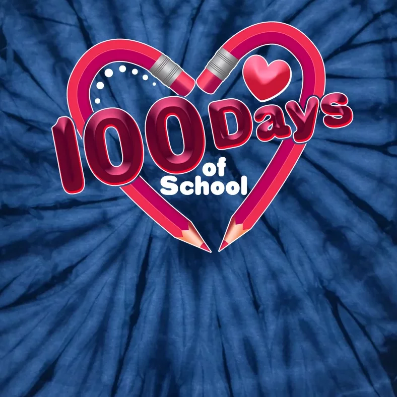 Valentines Day 100 Days Of School Tie-Dye T-Shirt