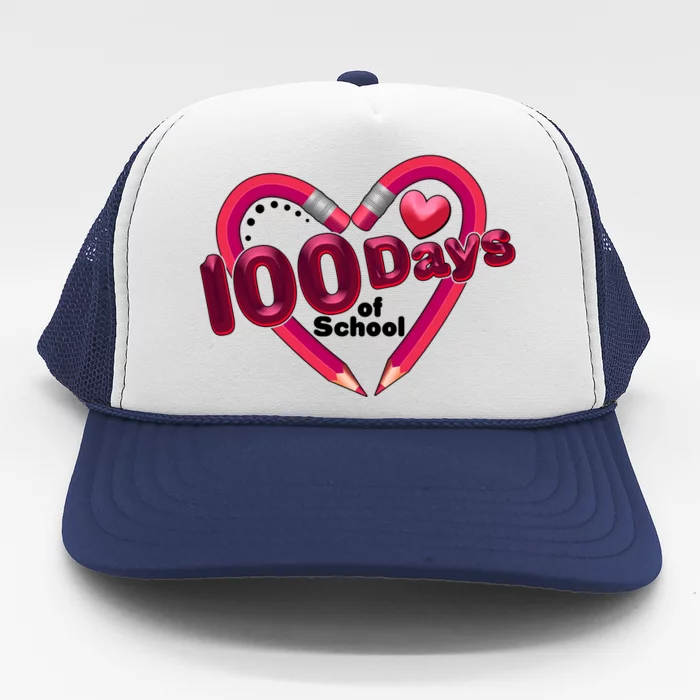 Valentines Day 100 Days Of School Trucker Hat