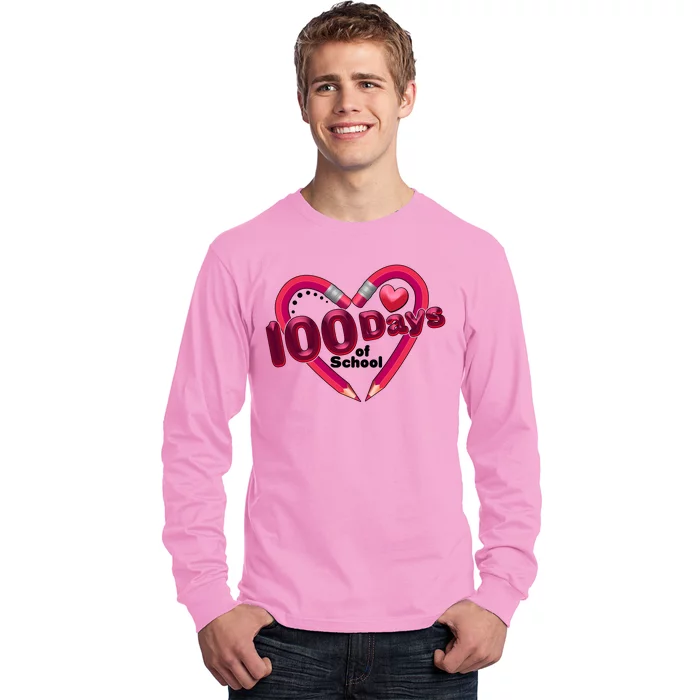 Valentines Day 100 Days Of School Long Sleeve Shirt