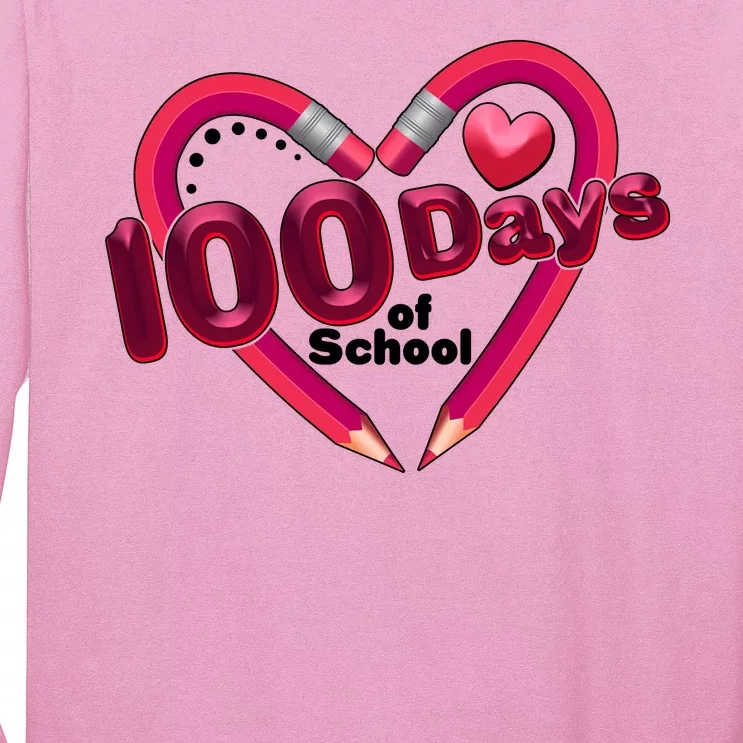 Valentines Day 100 Days Of School Long Sleeve Shirt