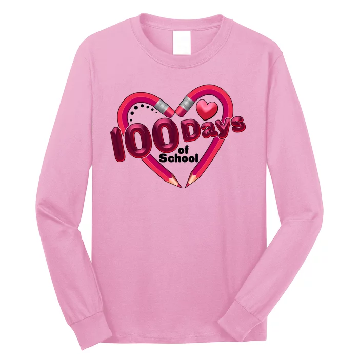 Valentines Day 100 Days Of School Long Sleeve Shirt