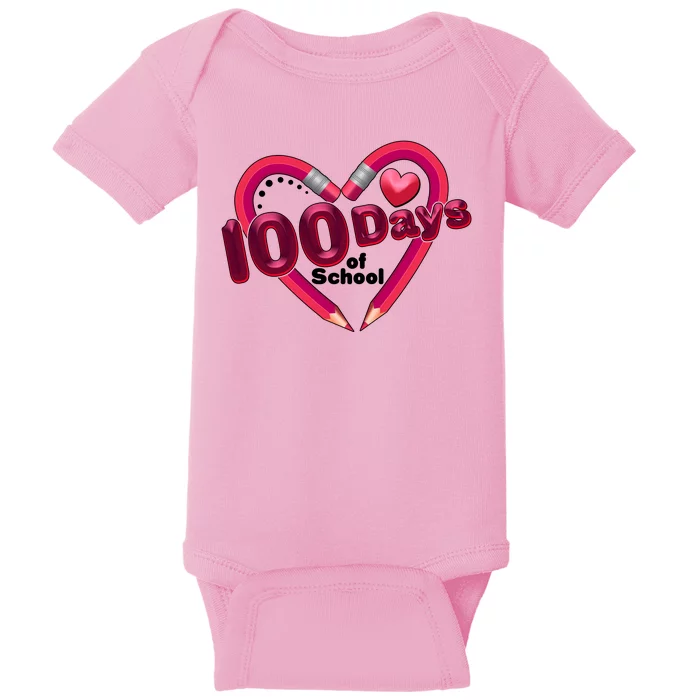 Valentines Day 100 Days Of School Baby Bodysuit