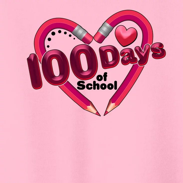 Valentines Day 100 Days Of School Toddler T-Shirt