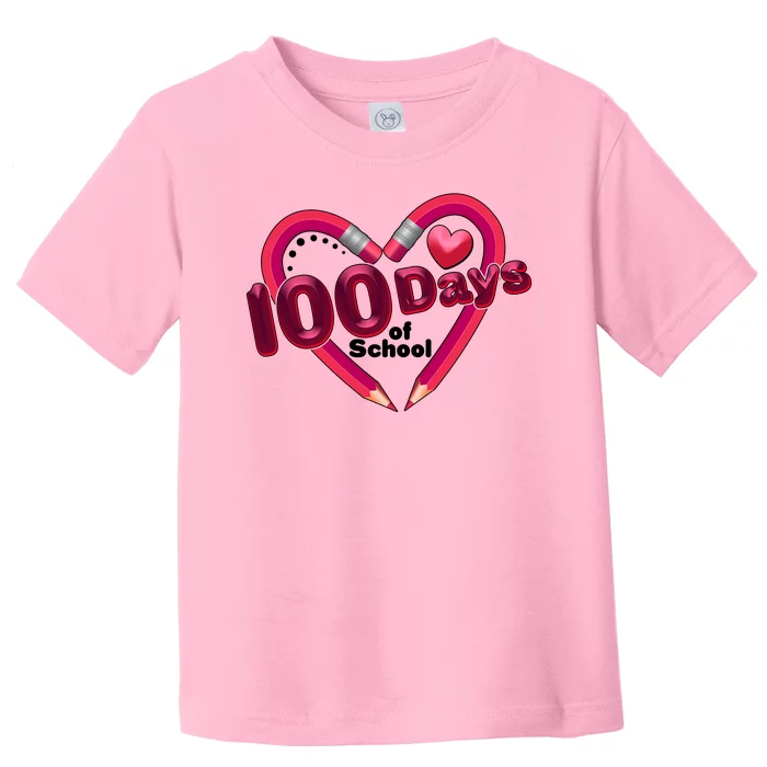 Valentines Day 100 Days Of School Toddler T-Shirt