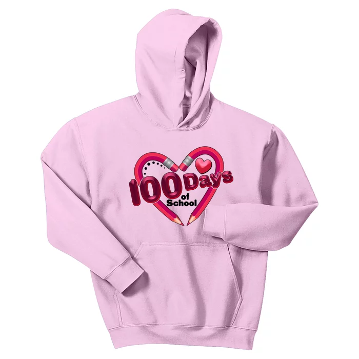 Valentines Day 100 Days Of School Kids Hoodie