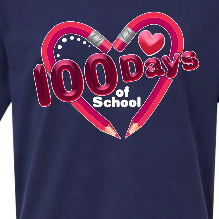 Valentines Day 100 Days Of School Sueded Cloud Jersey T-Shirt