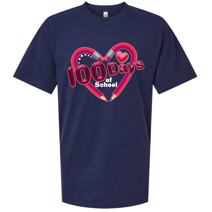 Valentines Day 100 Days Of School Sueded Cloud Jersey T-Shirt