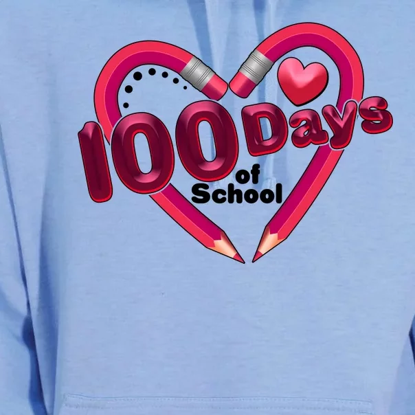 Valentines Day 100 Days Of School Unisex Surf Hoodie