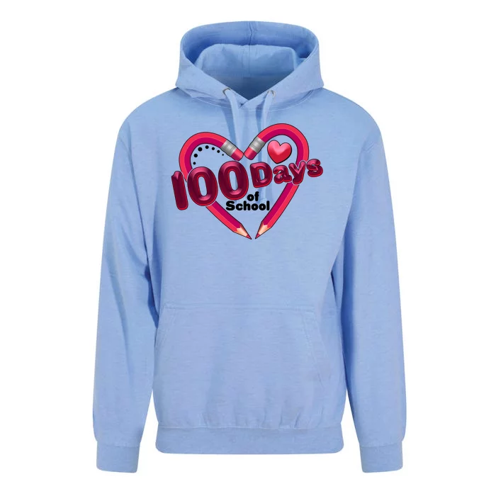 Valentines Day 100 Days Of School Unisex Surf Hoodie