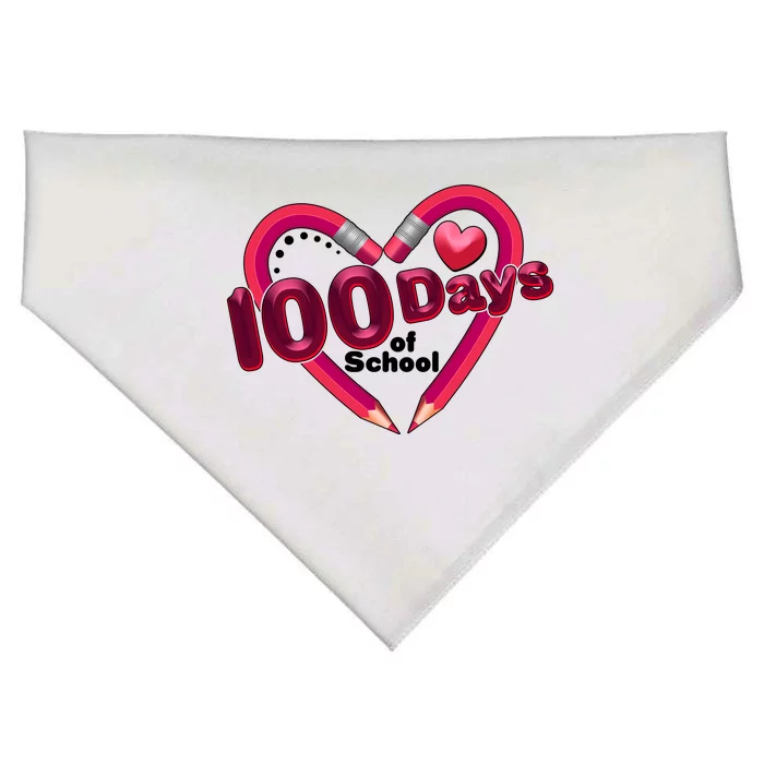 Valentines Day 100 Days Of School USA-Made Doggie Bandana