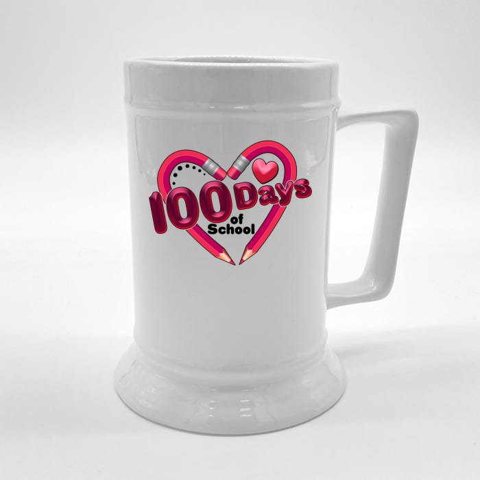 Valentines Day 100 Days Of School Front & Back Beer Stein