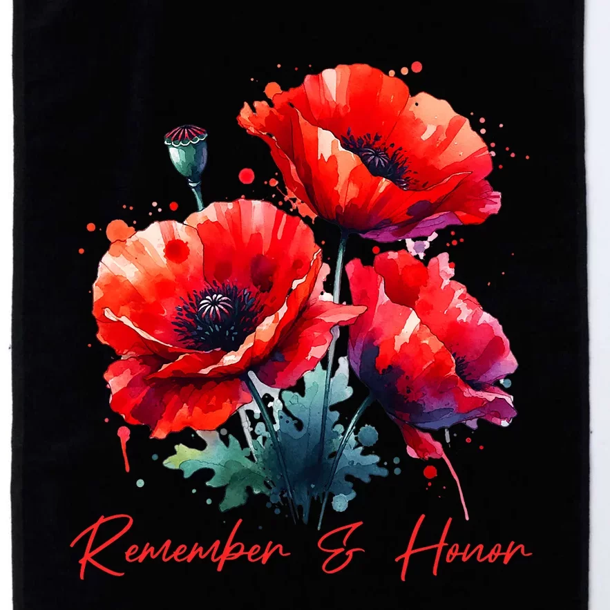 Veterans Day 2024 Usa Memorial Day Red Poppy Flower Military Platinum Collection Golf Towel