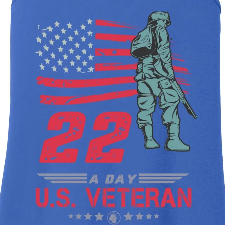 Veteran Day 22 A Day Suicide Awareness Great Gift Ladies Essential Tank