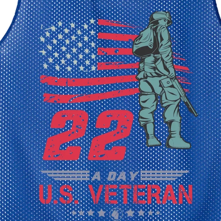 Veteran Day 22 A Day Suicide Awareness Great Gift Mesh Reversible Basketball Jersey Tank