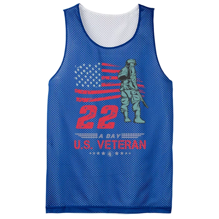 Veteran Day 22 A Day Suicide Awareness Great Gift Mesh Reversible Basketball Jersey Tank