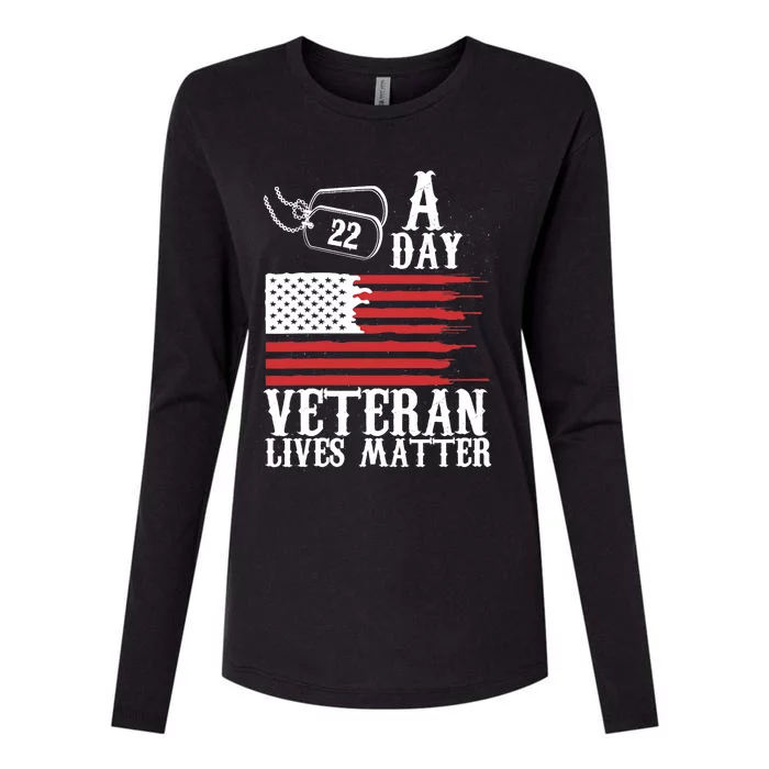 Veterans Day 22 A Day Veteran Lives Matter Funny Gift Idea Womens Cotton Relaxed Long Sleeve T-Shirt