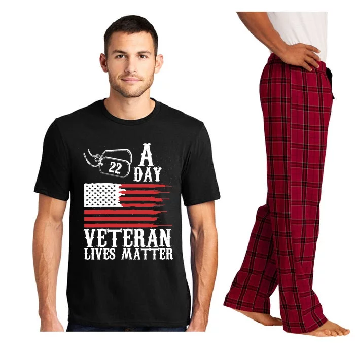 Veterans Day 22 A Day Veteran Lives Matter Funny Gift Idea Pajama Set