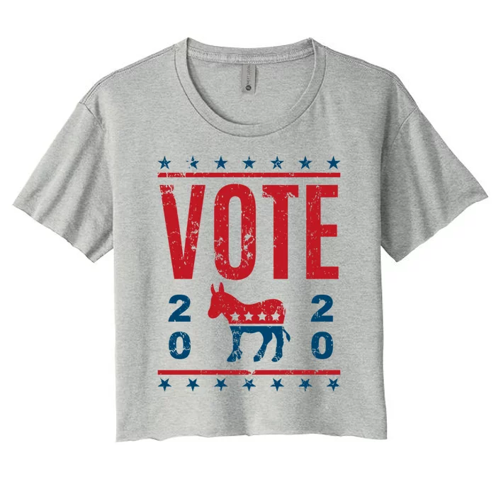 Vote Democrat 2020 Election Donkey Democratic Party Gear Great Gift Women's Crop Top Tee