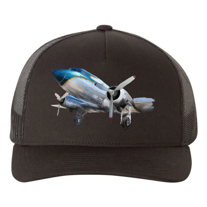 Vintage DC 3 Airplane Funny Aircraft Plane Lover Outfit Men Yupoong Adult 5-Panel Trucker Hat