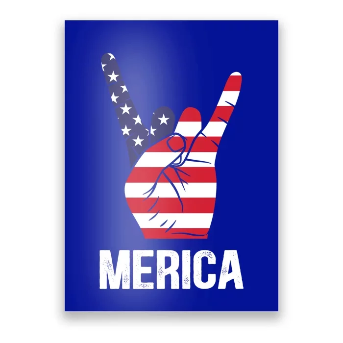 Veterans Day 4th Of July Patriotic I Love Usa Devil Horns Gift Poster