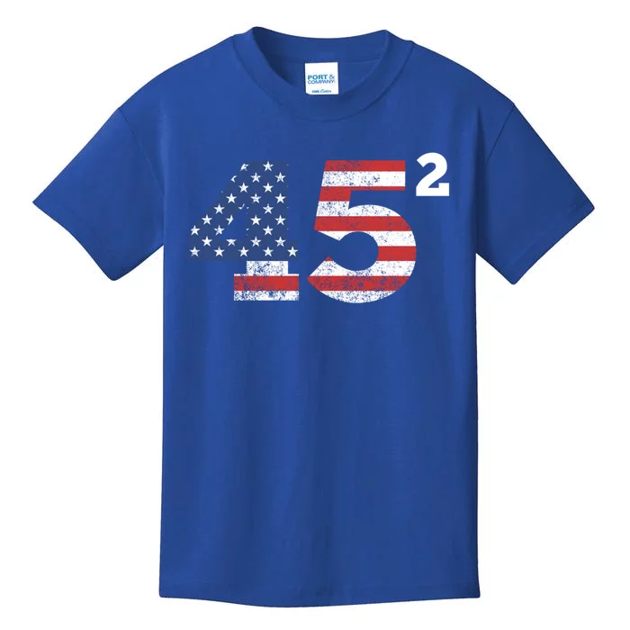 Vintage Distressed 45 Squared Reelect President Trump 2020 Gift Kids T-Shirt