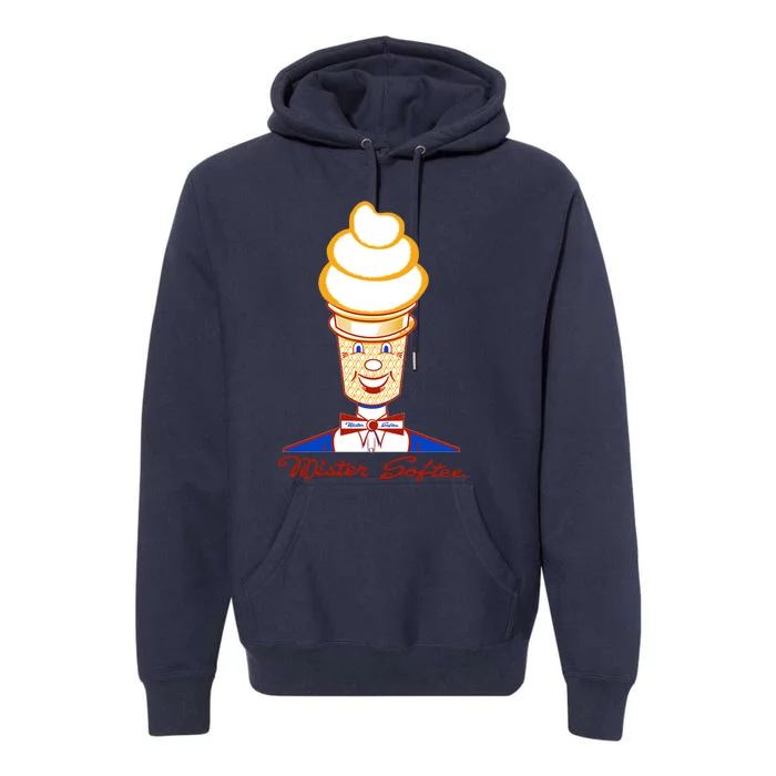 Vintage Defunct 50s60s Mister Softee Ice Cream Logo Premium Hoodie