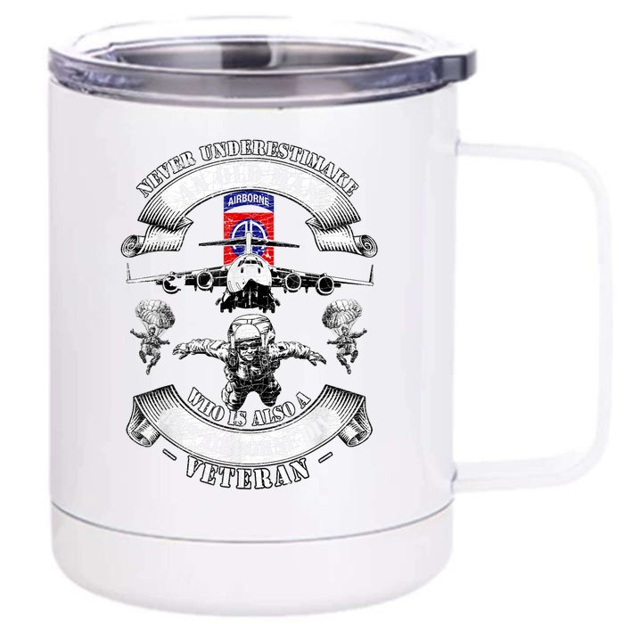 Veteran Day 82nd Airborne Division Paratrooper Fort Bragg Gift Front & Back 12oz Stainless Steel Tumbler Cup