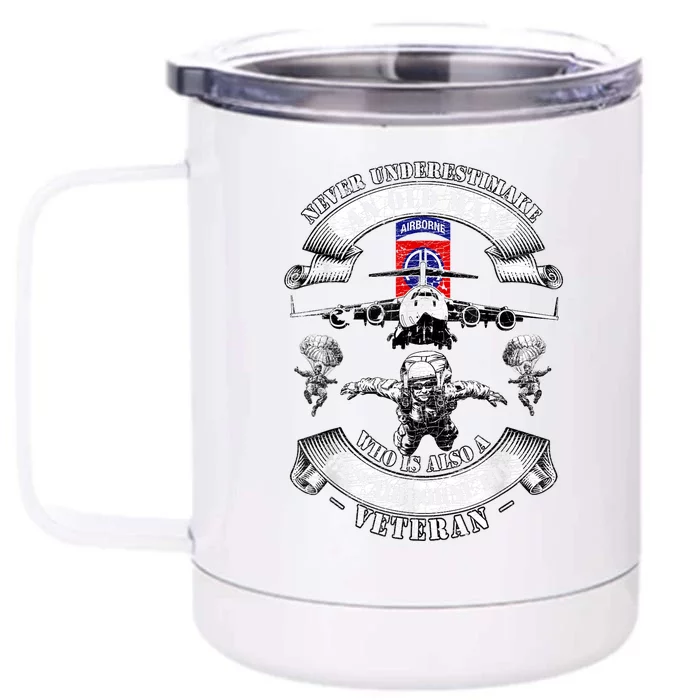 Veteran Day 82nd Airborne Division Paratrooper Fort Bragg Gift Front & Back 12oz Stainless Steel Tumbler Cup