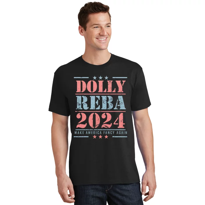 Vintage Dolly And Reba 2024 Make America Fancy Again T-Shirt